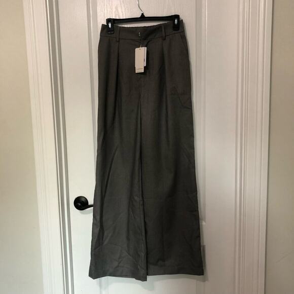 Commense Women's Oversized High Waisted Pleated Front Trousers Pants Gray Small - Picture 5 of 13